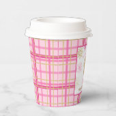 Any Age Roze Goud Plaid Zoet Als een Cookie Verjaa Papieren Bekers (Rechts)
