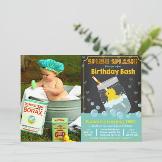 ANY AGE - Rubber Duck Verjaardag uitnodiging (Staand voorkant)