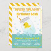 ANY AGE - Rubber Duck Verjaardag uitnodiging (Voorkant / Achterkant)