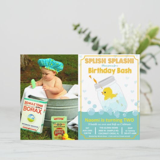 ANY AGE - Rubber Duck Verjaardag uitnodiging (Staand voorkant)