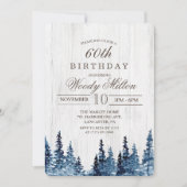 ANY AGE - rustieke bos hout verjaardag uitnodiging (Voorkant)