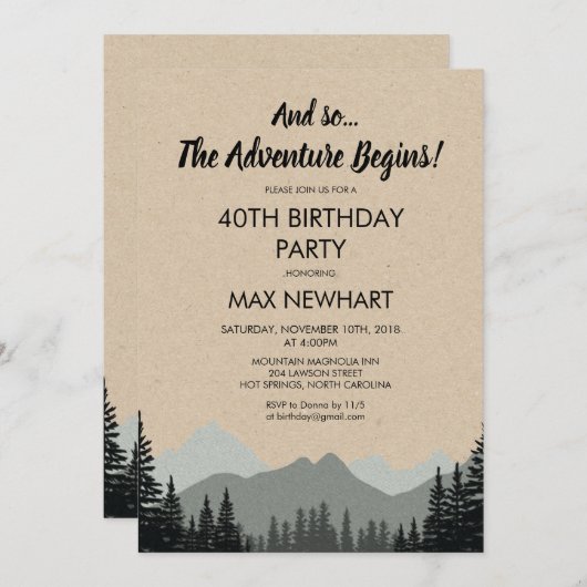 ANY AGE - rustieke uitnodiging voor verjaardagsfee (Voorkant / Achterkant)