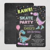 ANY AGE - Schattigee Dinosaurus Verjaardagsuitnodi Kaart (Voorkant / Achterkant)