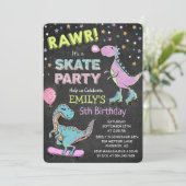 ANY AGE - Schattigee Dinosaurus Verjaardagsuitnodi Kaart (Staand voorkant)