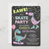 ANY AGE - Schattigee Dinosaurus Verjaardagsuitnodi Kaart (Voorkant)