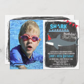 ANY AGE - Shark Pool Party Foto uitnodiging (Voorkant / Achterkant)