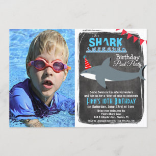 ANY AGE - Shark Pool Party Foto uitnodiging