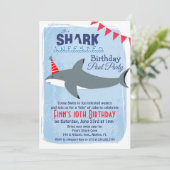 ANY AGE - Shark Pool Party Verjaardag uitnodiging (Staand voorkant)