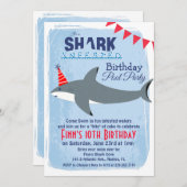 ANY AGE - Shark Pool Party Verjaardag uitnodiging (Voorkant / Achterkant)