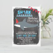 ANY AGE - Shark Pool Party Verjaardag uitnodiging (Staand voorkant)
