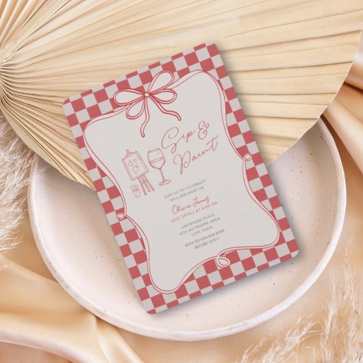 Any age Sip and paint birthday Kaart