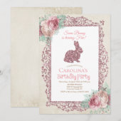 ANY AGE - Sommige konijn eerste verjaardag uitnodi Kaart (Voorkant / Achterkant)