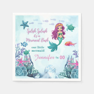 Any Age Splish Splash Bash Zeemeermin Meisjes Verj Servet