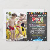 ANY AGE - Splish Splash Dual Pool Party uitnodigin Kaart (Voorkant)
