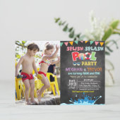 ANY AGE - Splish Splash Dual Pool Party uitnodigin Kaart (Staand voorkant)