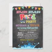 ANY AGE - Splish Splash Dual Pool Party uitnodigin Kaart (Voorkant)
