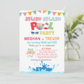 ANY AGE - Splish Splash Dual Pool Party uitnodigin Kaart (Staand voorkant)