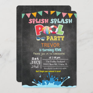 ANY AGE - Splish Splash Pool Party uitnodiging