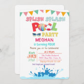ANY AGE - Splish Splash Pool Party uitnodiging (Voorkant / Achterkant)
