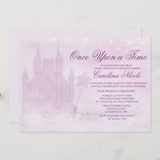ANY AGE - Sprookje Kasteel Verjaardag uitnodiging (Voorkant / Achterkant)