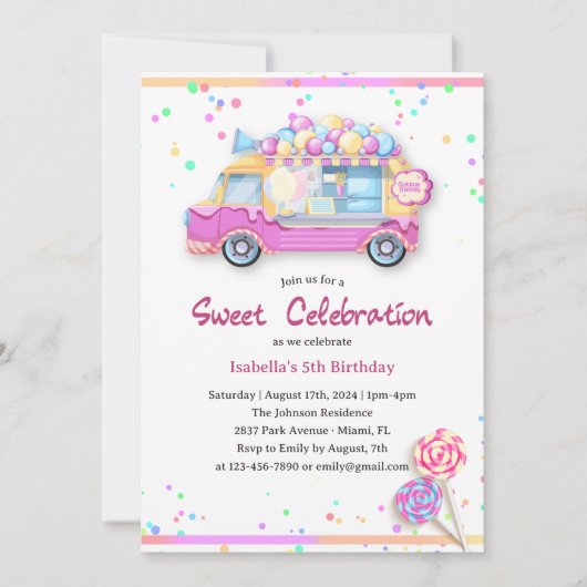 Any Age Sweet Celebration Katoen Snoep Verjaardag Kaart (Voorkant)