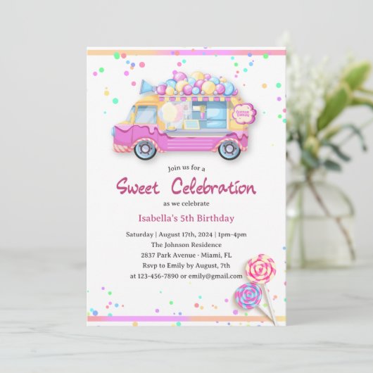 Any Age Sweet Celebration Katoen Snoep Verjaardag Kaart (Staand voorkant)