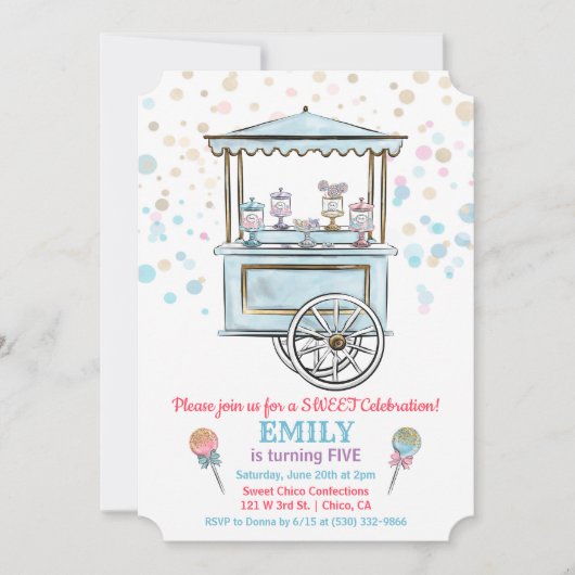 ANY AGE - Sweet Snoep Shop Verjaardagsuitnodiging Kaart (Voorkant)