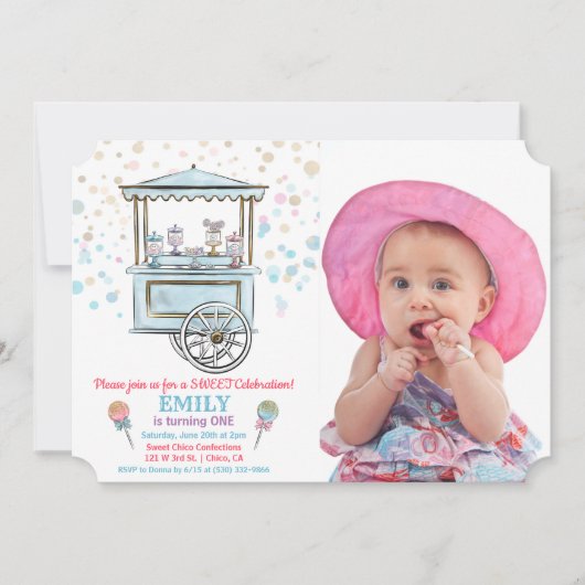 ANY AGE - Sweet Snoep Shop Verjaardagsuitnodiging Kaart (Voorkant)