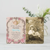 ANY AGE -  Tea Foto Verjaardagsuitnodiging Kaart (Staand voorkant)