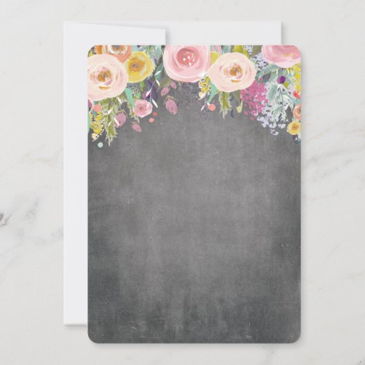 ANY AGE - Tea Party Bloemen Verjaardag Uitnodiging (Achterkant)