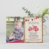 ANY AGE - Tractor Boy Verjaardagsuitnodiging Kaart (Staand voorkant)