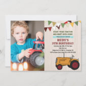 ANY AGE - Tractor Verjaardag Foto uitnodiging (Voorkant)