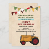 ANY AGE -  Tractor Verjaardagsuitnodiging Kaart (Voorkant / Achterkant)