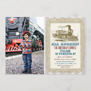 ANY AGE -  trein verjaardagsuitnodiging Kaart