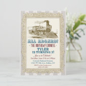 ANY AGE -  trein verjaardagsuitnodiging Kaart (Staand voorkant)