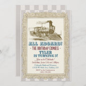 ANY AGE -  trein verjaardagsuitnodiging Kaart (Voorkant / Achterkant)