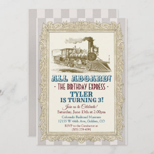 ANY AGE -  trein verjaardagsuitnodiging Kaart