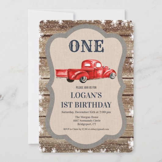 ANY AGE - Truck Boy Verjaardagsuitnodiging Kaart (Voorkant)