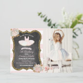 ANY AGE - Tutu Ballerina Verjaardag uitnodiging (Staand voorkant)