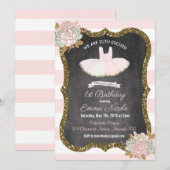 ANY AGE - Tutu Ballerina Verjaardag uitnodiging (Voorkant / Achterkant)