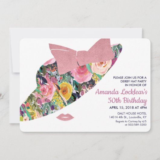 ANY AGE - Uitnodiging voor Derby Birthday Party (Voorkant)