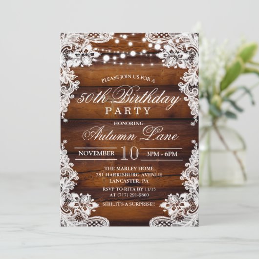 ANY AGE - Uitnodiging voor een volwassen verjaarda (Staand voorkant)