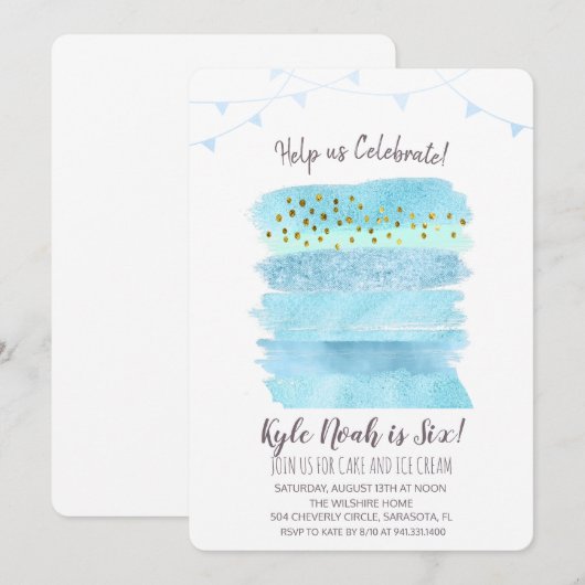 ANY AGE - Uitnodiging voor verjaardagstaart (Voorkant / Achterkant)