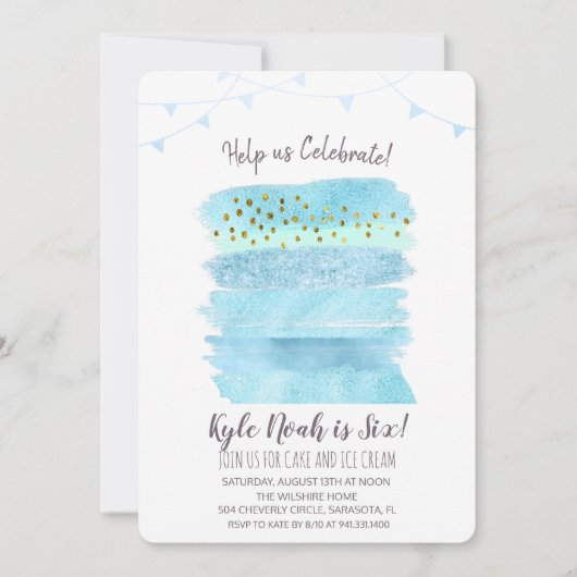 ANY AGE - Uitnodiging voor verjaardagstaart (Voorkant)