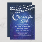 ANY AGE - Under the Stars Verjaardag uitnodiging (Voorkant / Achterkant)
