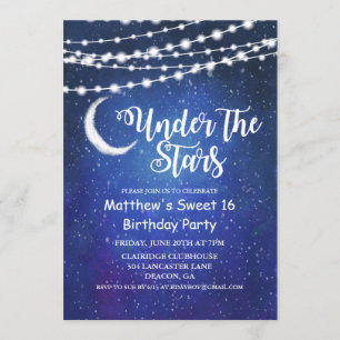 ANY AGE - Under the Stars Verjaardag uitnodiging