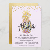 ANY AGE - Verjaardag Aloha Luau Feestuitnodiging Kaart (Voorkant / Achterkant)