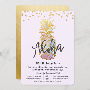 ANY AGE - Verjaardag Aloha Luau Feestuitnodiging Kaart