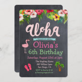 ANY AGE - Verjaardag Aloha Luau Tropische uitnodig Kaart (Voorkant / Achterkant)