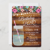 ANY AGE - Verjaardag BBQ Mason Jar uitnodiging (Voorkant)
